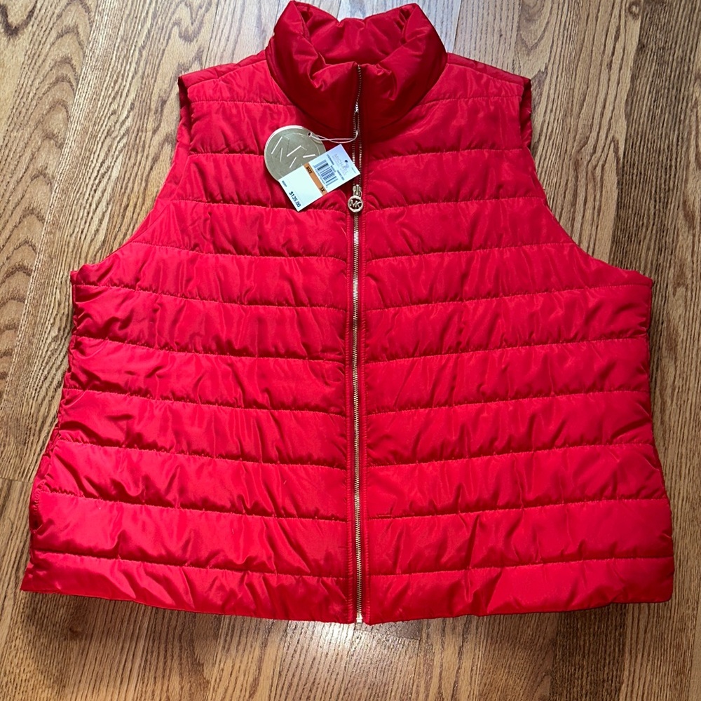 Michael Kors Cherry Red Puffer Vest